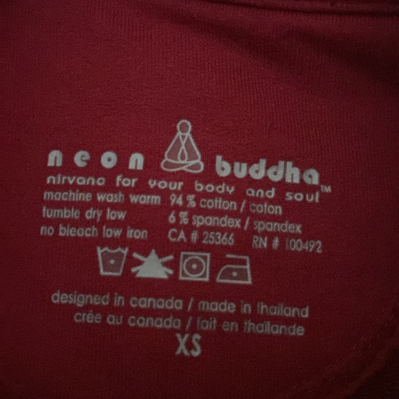 Neon Buddha Button Front Sweatshirt Jacket Sweater Buttons Cowl Relaxed Size XS - Picture 4 of 6